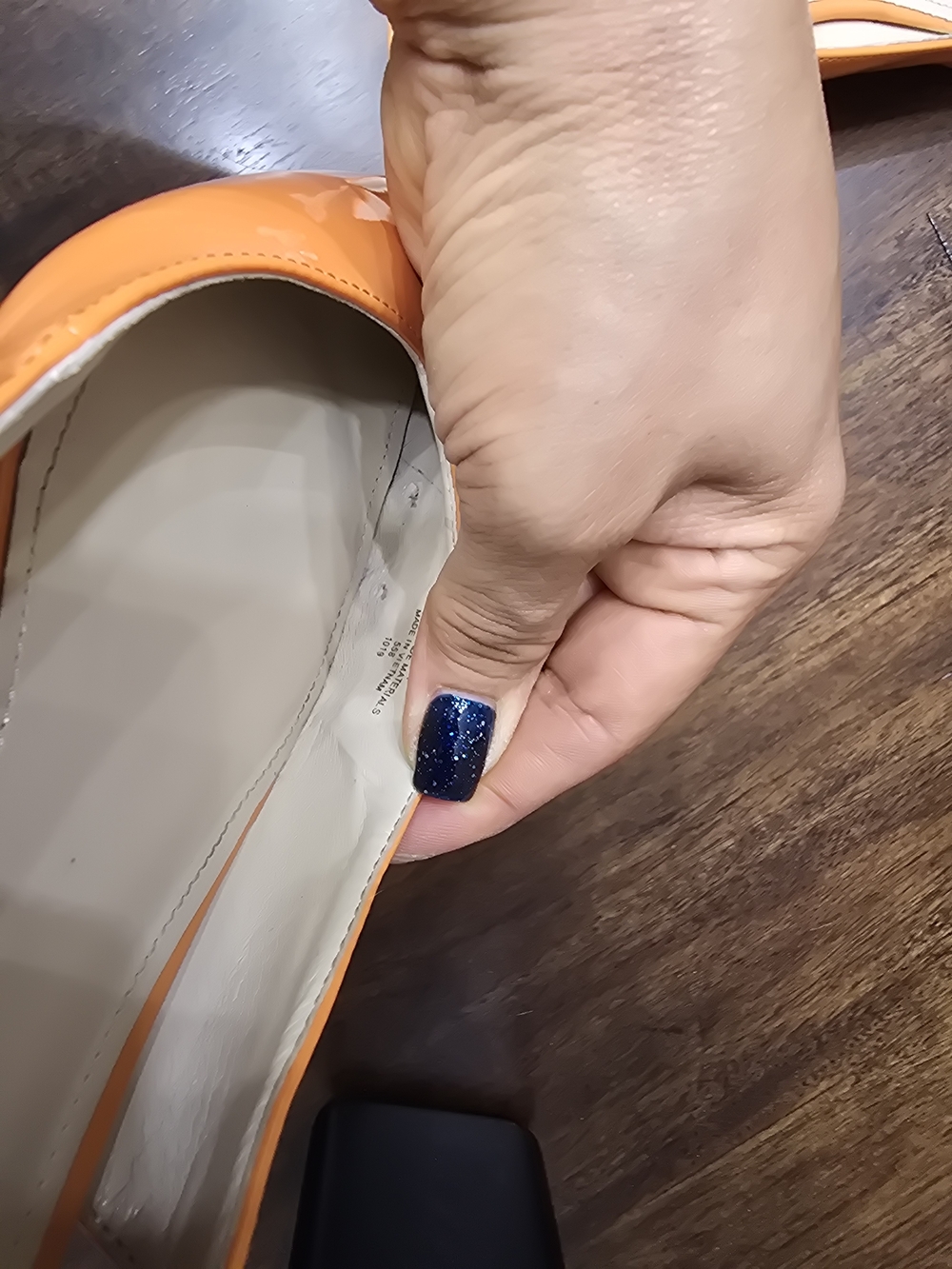 Marc Fisher Orange Patent Pointed Slingback Flats - Picture 5 of 11